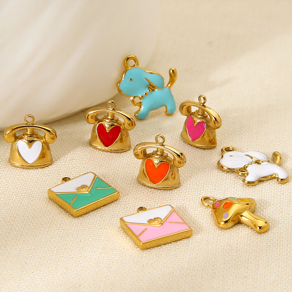 1 Piece Romantic Series Cute Heart Stainless Steel Waterproof DIY Pendant 2
