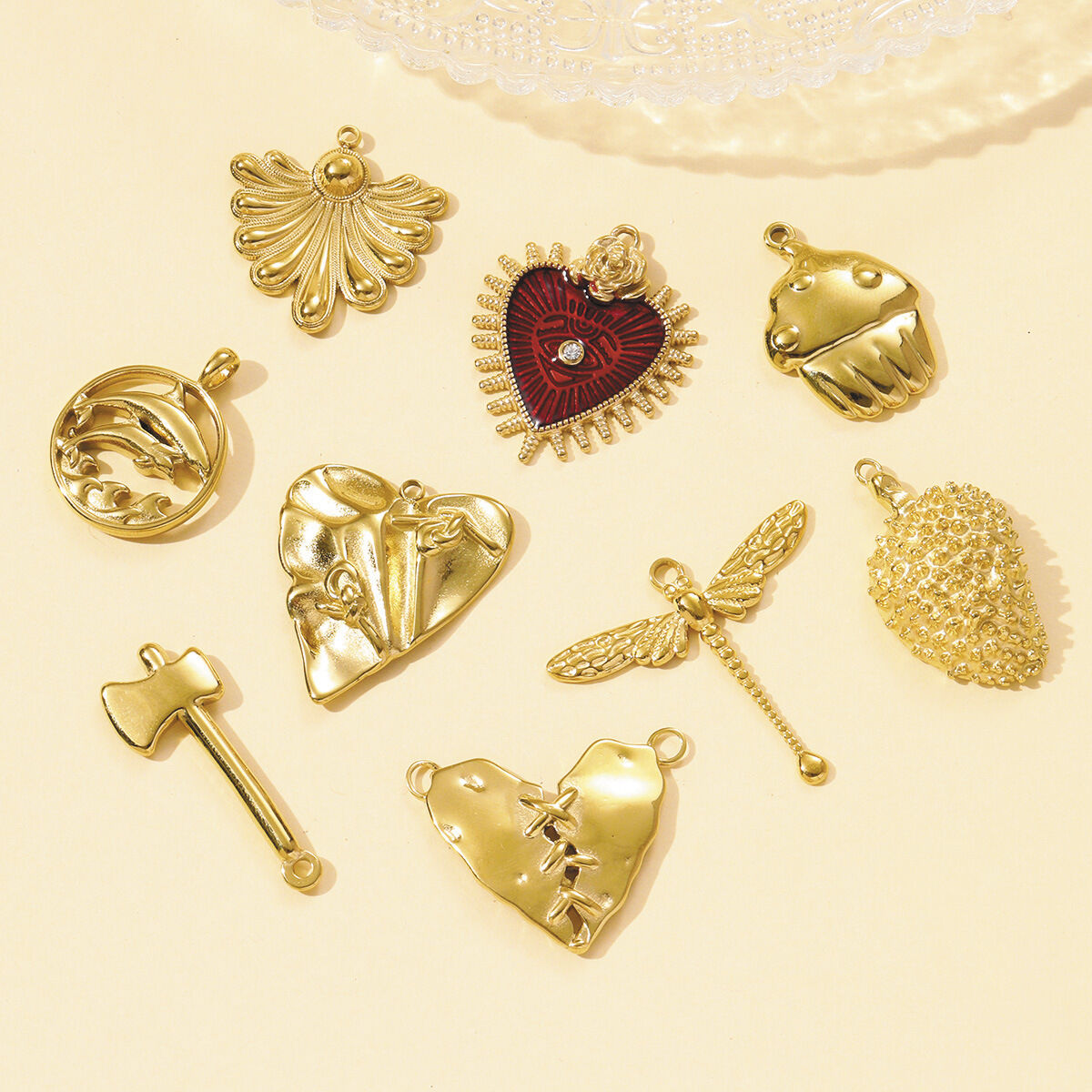 1 Piece Exquisite Heart Stainless Steel Waterproof Women's Pendants h5 Picture4