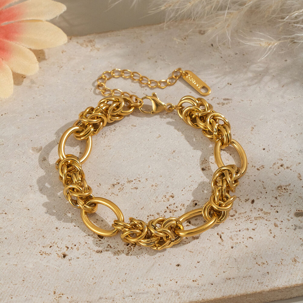 Chain Stainless Steel Waterproof Gold Color Necklace Set Picture4