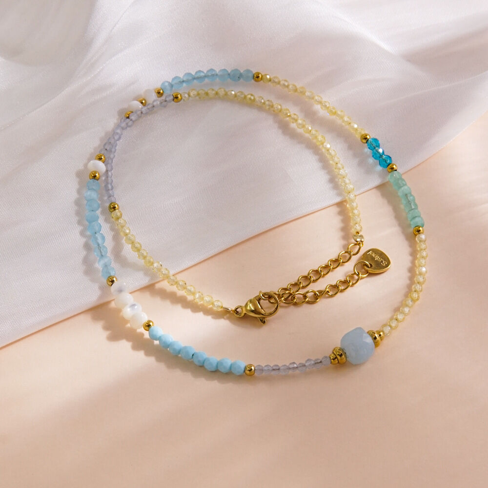 Sweet Elegant Stainless Steel Waterproof Women‘s Beaded Necklaces Picture3