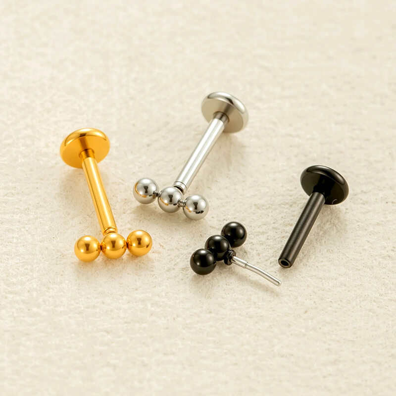 1 Adet Günlük Kullanım İçin Paslanmaz Çelik Su Geçirmez Altın Renkli Kadın Piercing Küpe 2