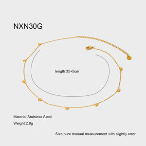 Three Dimensional Heart Shaped Stainless Steel Waterproof Chain DIY Women's Necklace h5