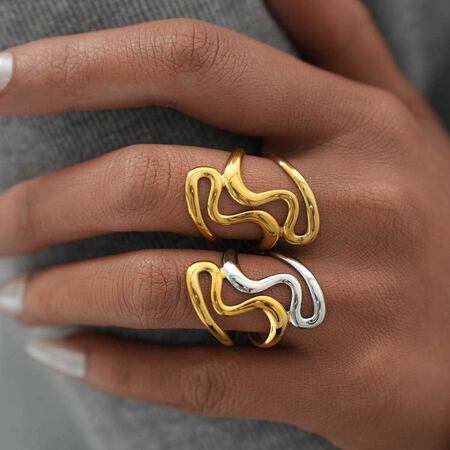 1 Piece Simple Casual Irregular Shape Stainless Steel Waterproof Statement Rings 2