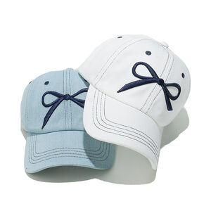 1 Piece Denim Bow Embroidery Baseball Cap h5 Picture3