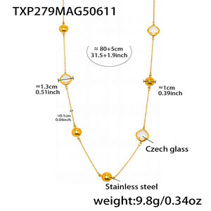1 pezzo di collana con ciondolo da donna in acciaio inossidabile color oro impermeabile a forma di rettangolo retrò h5 Immagine2
