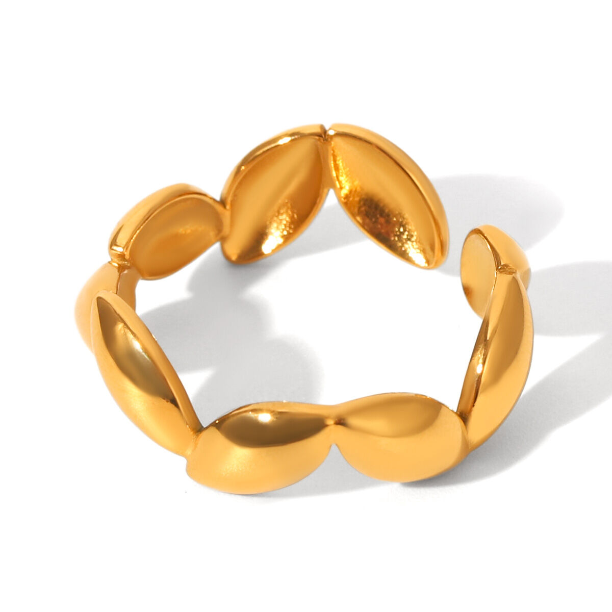 1 Pair Simple Series Daily Solid Color Stainless Steel Waterproof Statement Rings