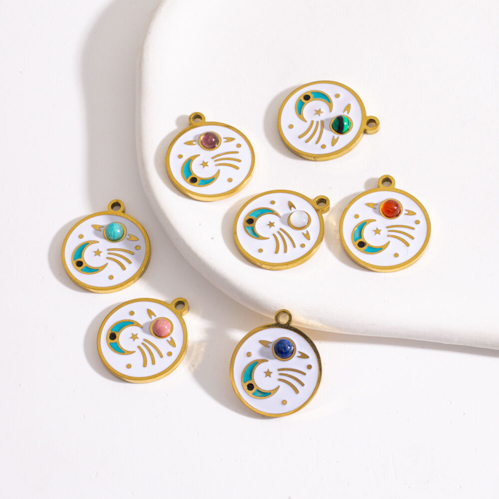Simple Classic Sun/Moon Stainless Steel Waterproof DIY Pendant
