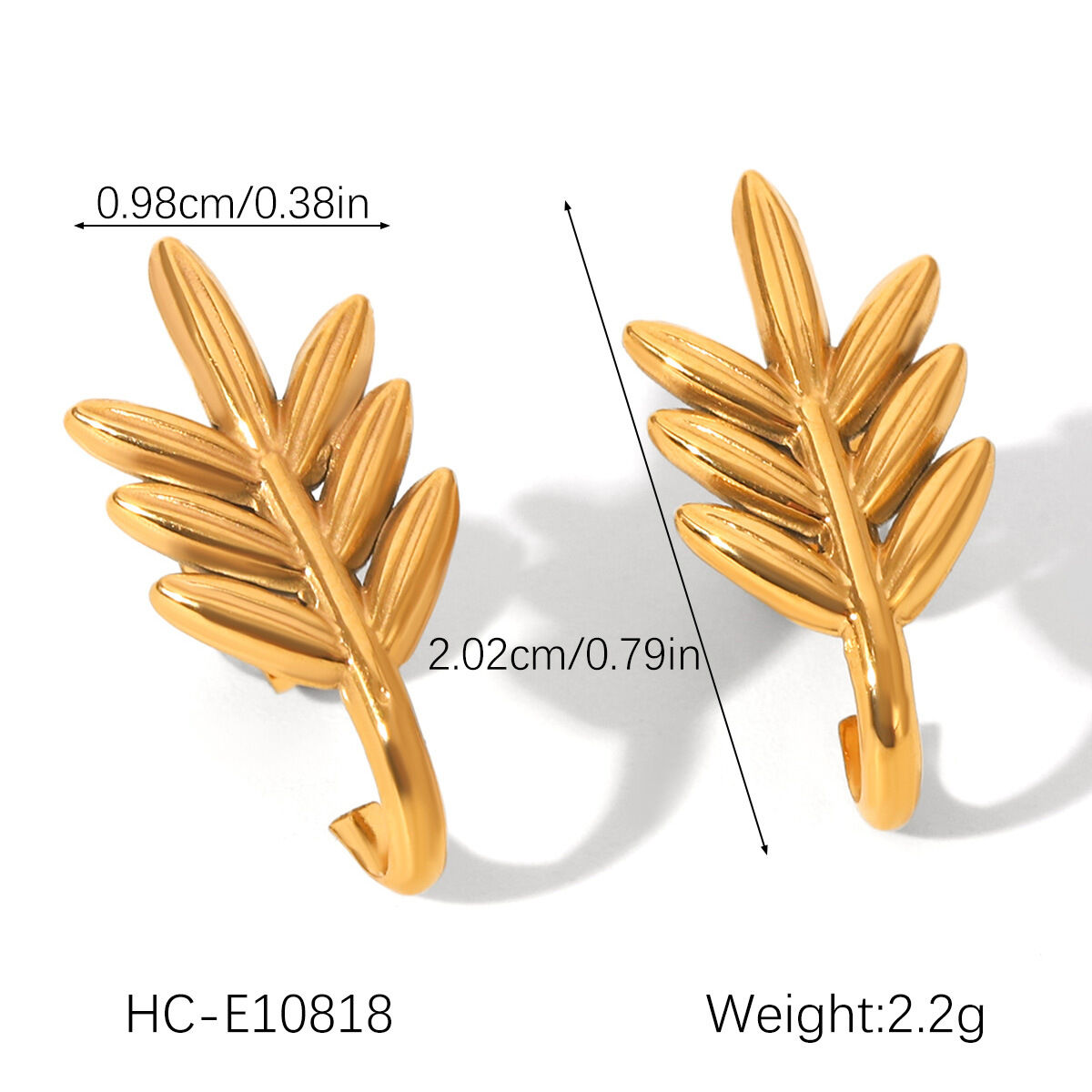 1 Pair Simple  Plant Stainless Steel Waterproof  Women's Stud Earrings Picture2