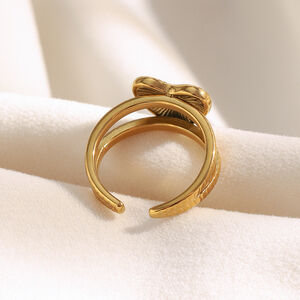 1 Stück Simple Series Casual Herz Edelstahl Wasserdicht Goldfarben Statement-Ringe h5 Bild4