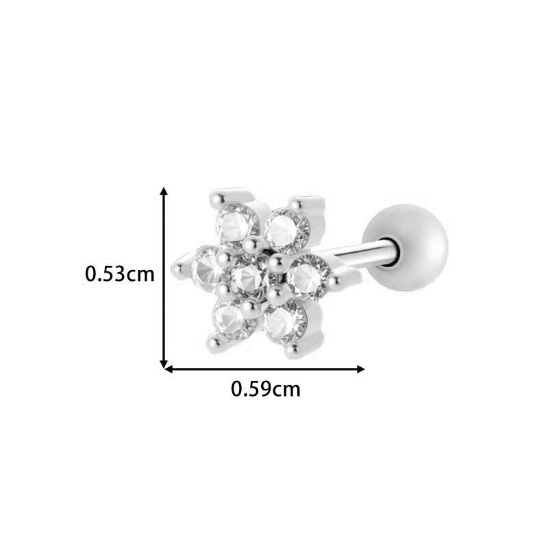 1 Adet Parıldayan Pençe Bakır Altın Rengi Zirkonyum Kadın Piercing Küpe h5 Resim2