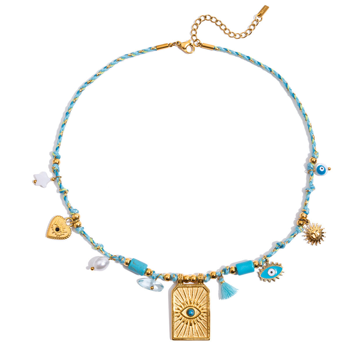1 Piece Classic Tarot Calaite Stainless Steel Waterproof Gold Color Women's Pendant Necklaces 
