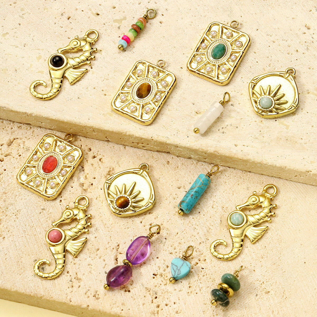 1 Piece Daily Rectangle Natural Stones Women's Pendants Picture4