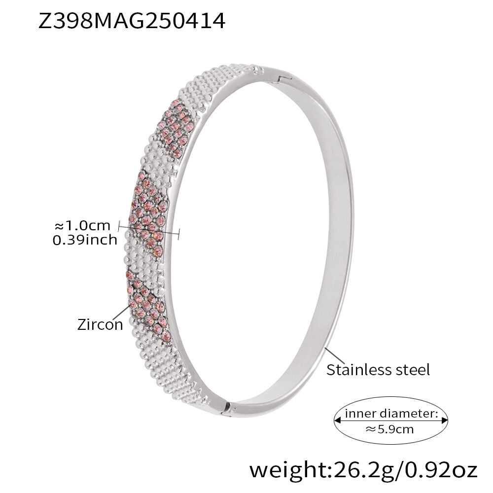 Z398-Steel Color Powder Zircon Bracelet Picture4