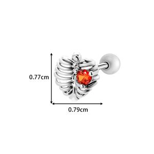1 Parça Kalp Bakır Altın Renkli Zirkonyum Piercing Küpe h5 Resim2