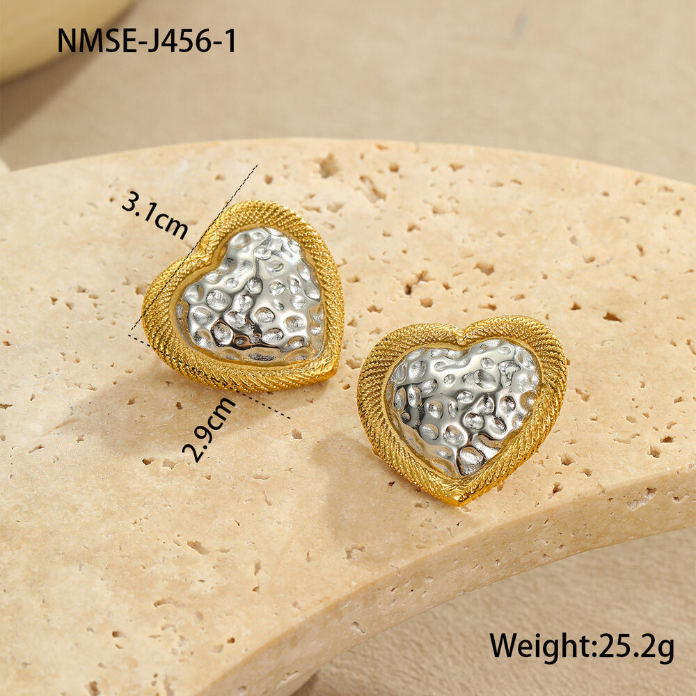 1 Paar Simple Series Simple Heart Edelstahl wasserdichte Damen-Ohrstecker