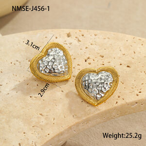 1 Paar Simple Series Simple Heart Edelstahl wasserdichte Damen-Ohrstecker h5