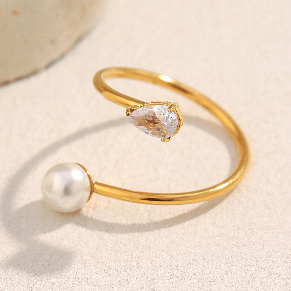 1 Piece Elegant Twist Stainless Steel Waterproof Gold Color Minimalist Rings