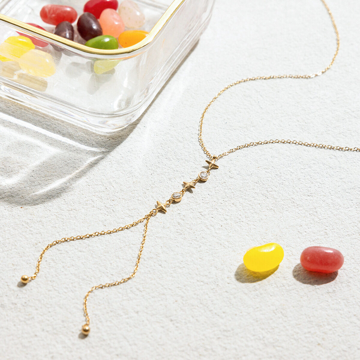 Collana con ciondolo a forma di stella in acciaio inossidabile, impermeabile, a catena lunga, da donna, 1 pezzo h5 Immagine7