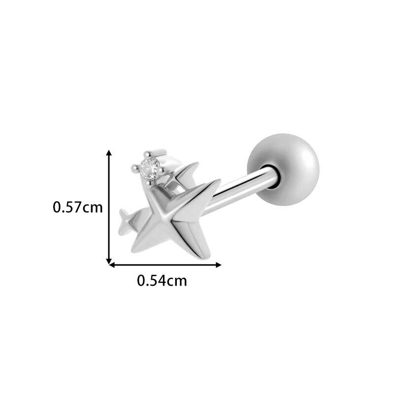 1 Stück Mond Kupfer Gold Farbe Zirkon Piercing Ohrring Bild2