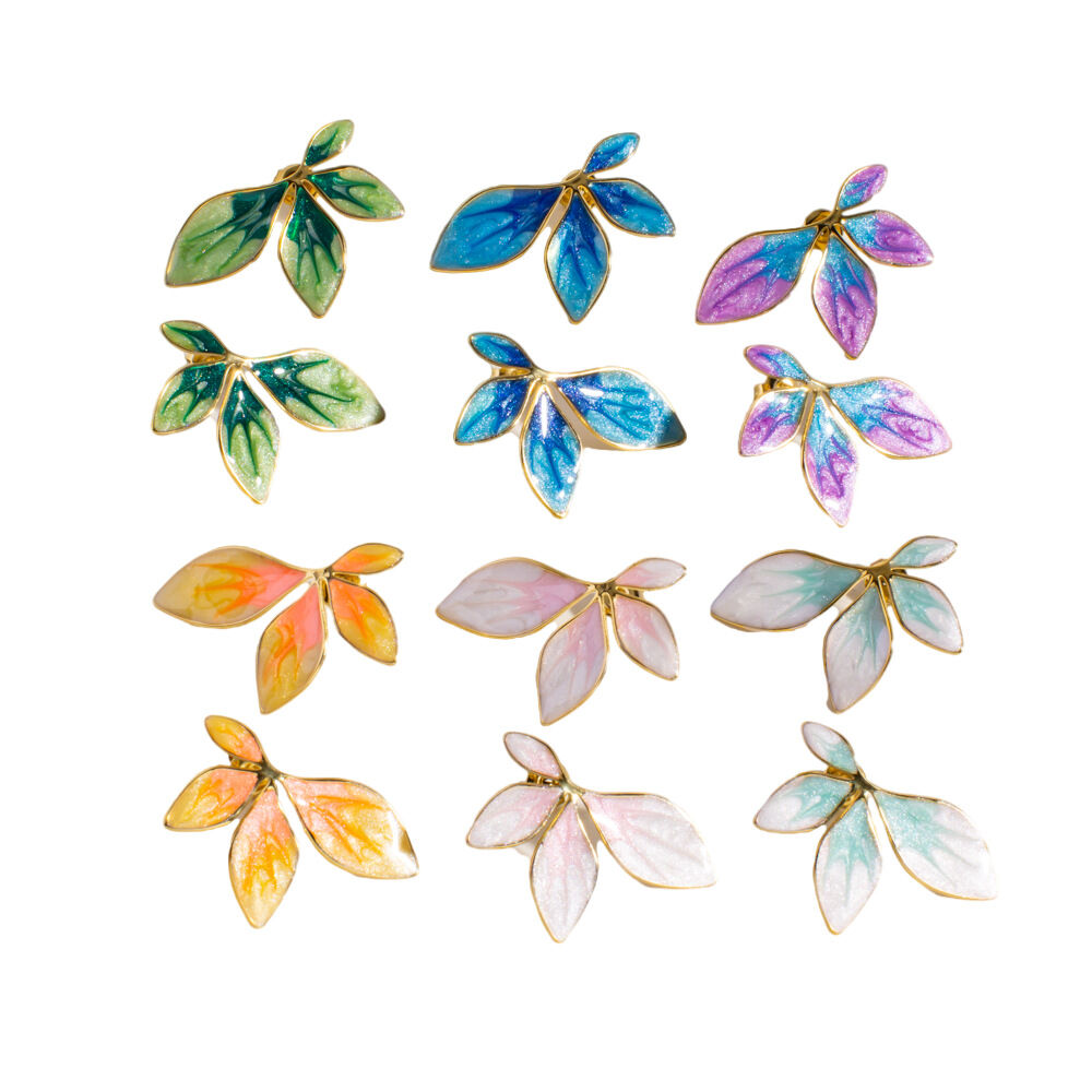 1 Pair Romantic Series Sweet Flower Stainless Steel Waterproof Women's Stud Earrings h5Picture5