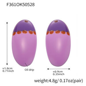 1 Pair Romantic Series Oval Stainless Steel Waterproof Gold Color Women's Stud Earrings h5 Picture2