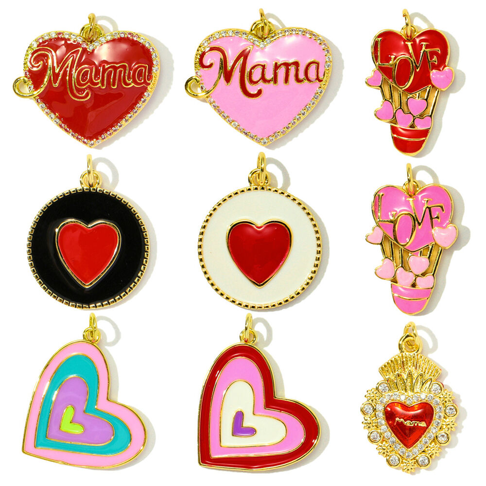 1 pezzo di ciondolo da donna in acciaio inossidabile impermeabile color oro con cuore fai da te della serie romantica h5Immagine4