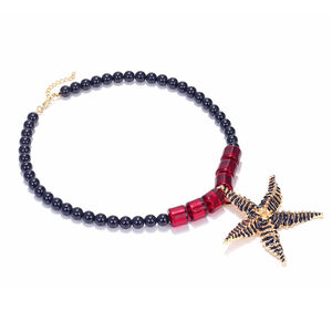 1 Piece Alloy Starfish Beaded Necklace h5 Picture2