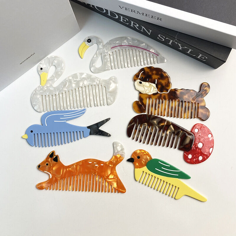 1 Piece Animals Cellulose Acetate Sheet Women's Combs Picture3