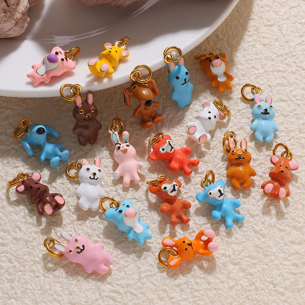 1 Piece Cute Animal Stainless Steel Waterproof  DIY Pendant