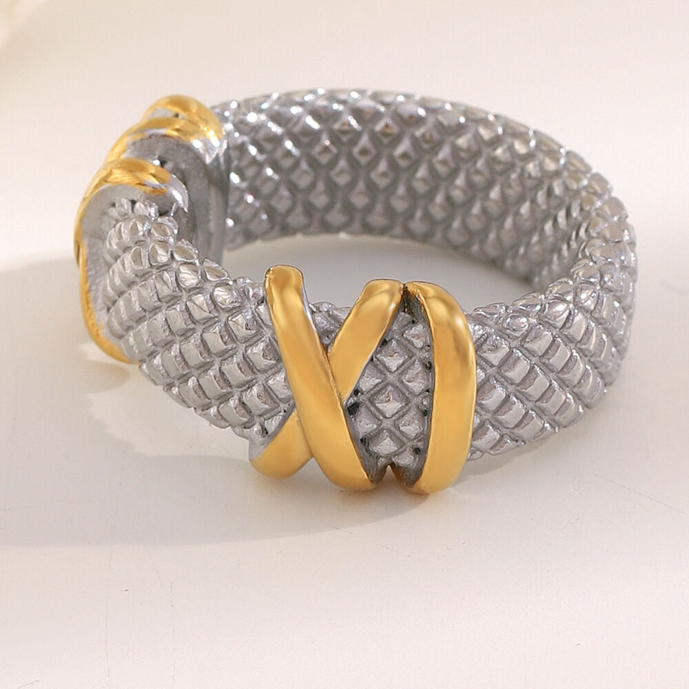 1 Piece Luxurious Series Casual Mixed Color Stainless Steel Waterproof Statement Rings