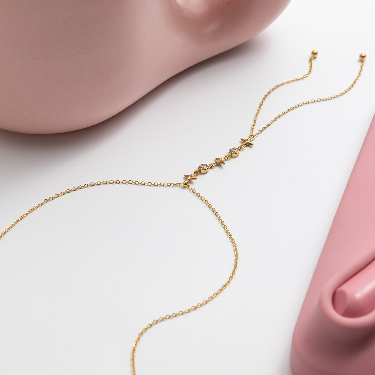Collana con ciondolo a forma di stella in acciaio inossidabile, impermeabile, a catena lunga, da donna, 1 pezzo Immagine6