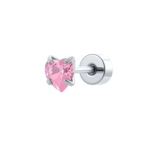Boucle d'oreille piercing cœur en acier inoxydable étanche (1 pièce) avec zircon h5