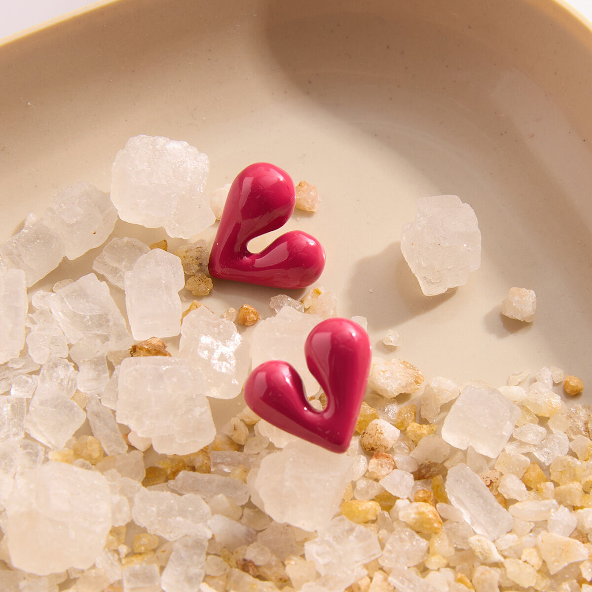 1 Pair Romantic Heart Stainless Steel Waterproof Gold Color Women's Stud Earrings Picture4