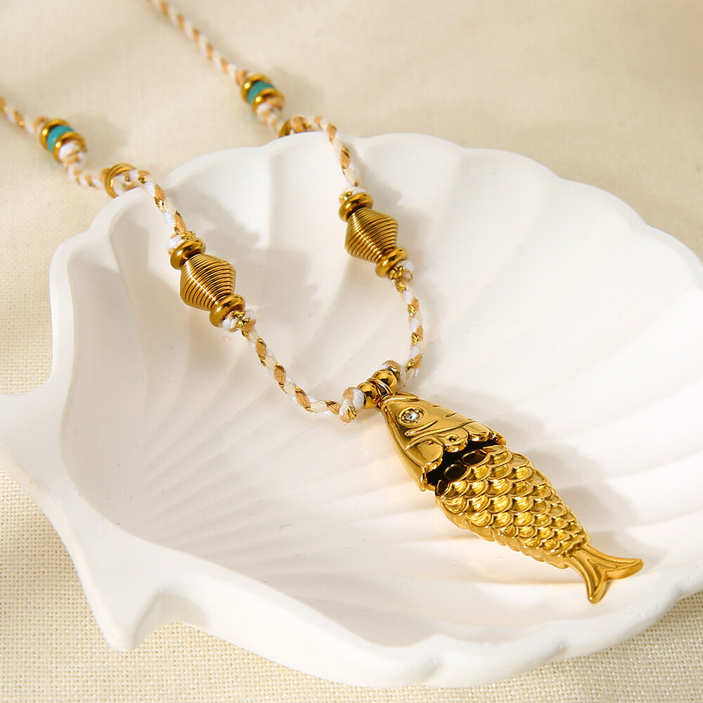 1 Piece Fish Stainless Steel Waterproof Pendant Necklace h5Picture4