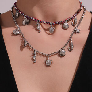 1 Piece Vacation Turtle Stainless Steel Waterproof Gold Color Women's Pendant Necklaces h5 Picture4