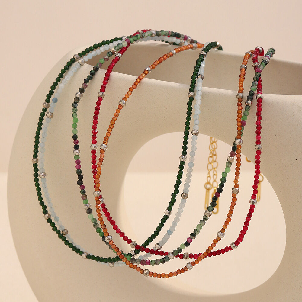 1 Stück Bunte Tägliche Perlen Natursteine Gold Farbe frauen Perlen Halsketten h5 Bild3