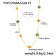 TXP279 - Collana con pietra di vetro mista dorata 80+5 cm Immagine6