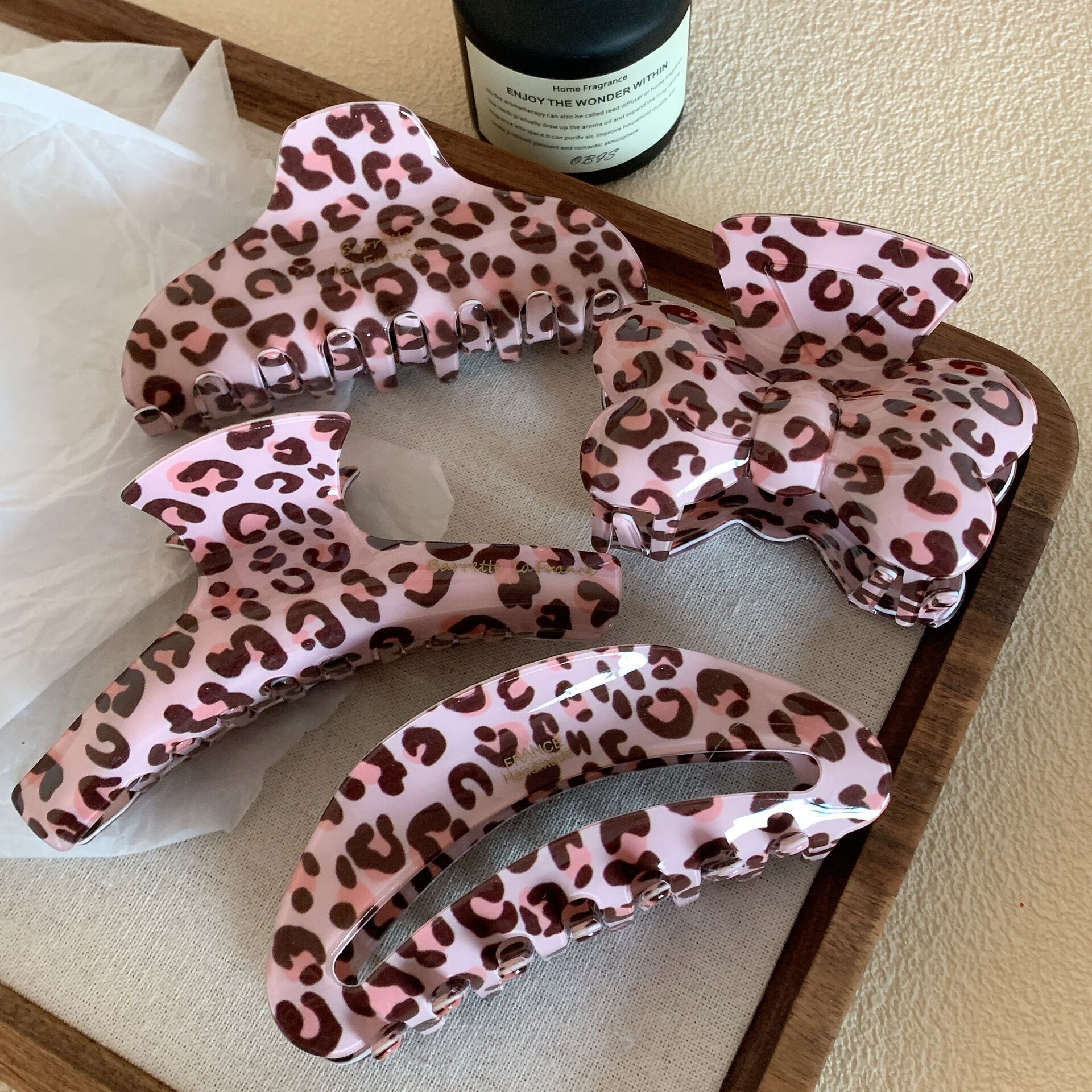 1 Pair Classic Series Casual Leopard Print Acetate Women's Hair Claws