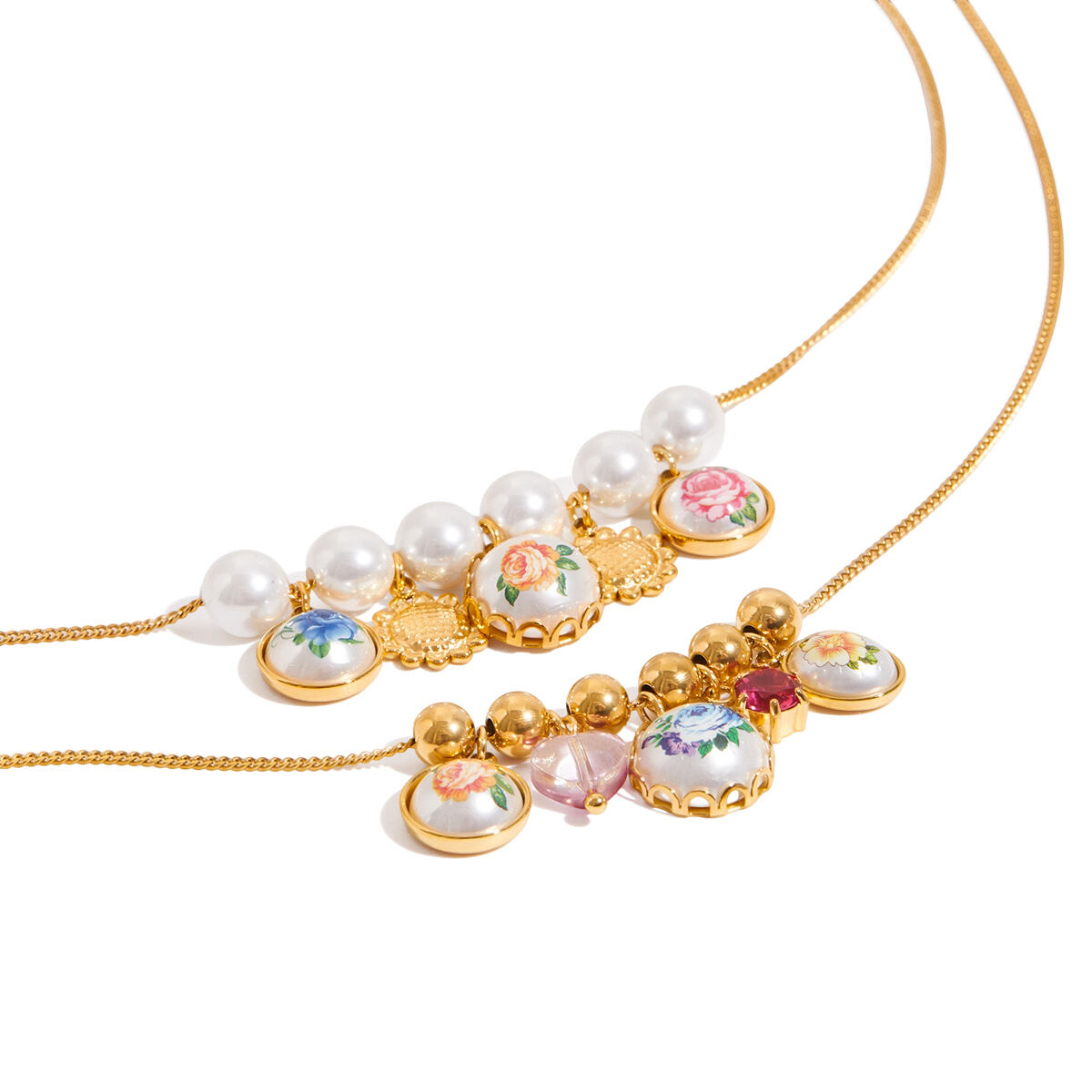 1 Stück wunderschöne, wasserfeste Damen-Halskette mit Blumenanhänger aus Edelstahl in Goldfarbe Bild8