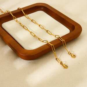 Simple and Stylish Square DIY Gold - colored Stainless Steel Waterproof Links h5 Picture2