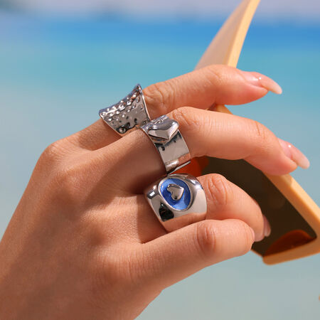 1 Piece Classic Heart Stainless Steel Waterproof Gold Color Signet Rings 2