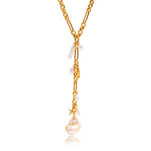 1 Piece Charming Shell Stainless Steel Waterproof Gold Color Women's Pendant Necklaces h5
