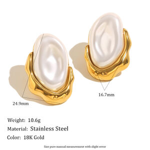 1 pezzo semplice ed elegante anello in acciaio inossidabile con pietre preziose di forma irregolare da donna h5