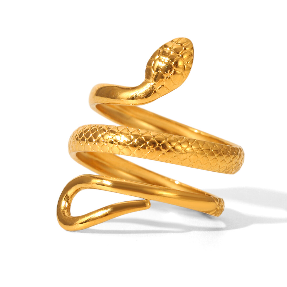 1 Stück Simple Series Daily Snake Edelstahl Wasserdichter Statement-Ring h5 