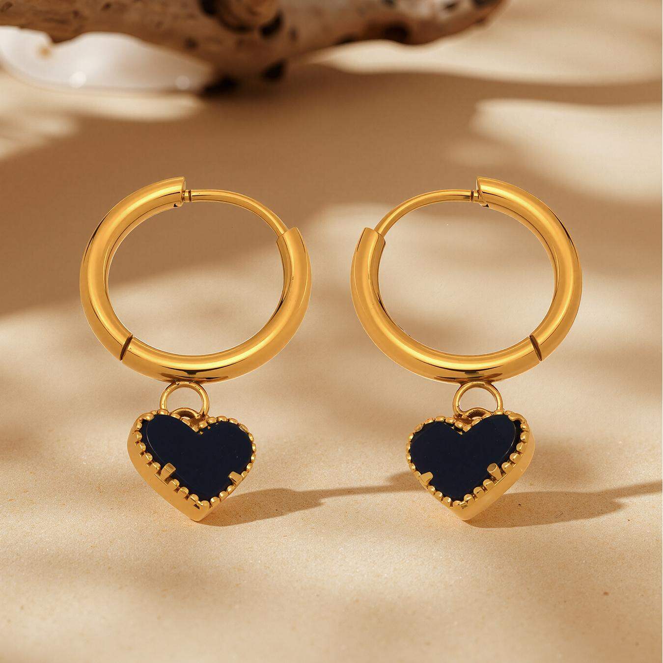 1 Pair Romantic Series Agate Stainless Steel Waterproof Gold Color Women's Drop Earrings h5 Picture3