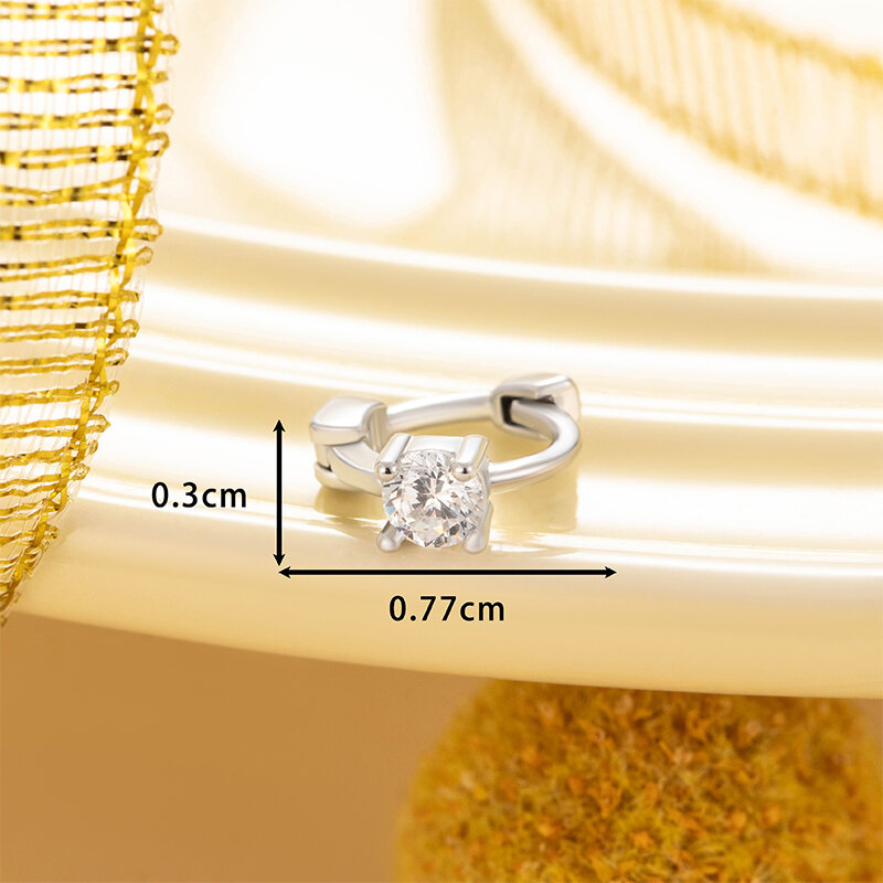 1 Paar einfache Serie süße geometrische Kupfer keine Beschichtung Material Zirkon Damen Creolen Bild2