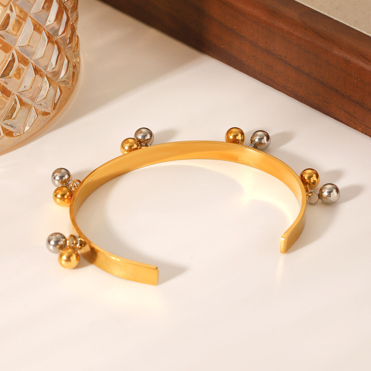1 stuk Simple Series Dagelijkse Gemengde Roestvrijstalen Waterdichte Damesarmband Afbeelding4
