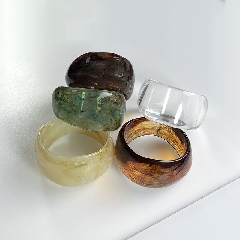1 Piece Simple Series Elegant Gradient Color Acrylic Women's Bangles 2