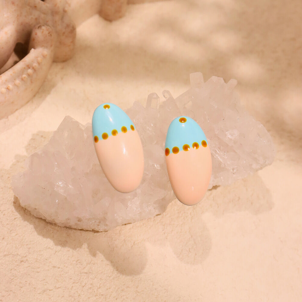 1 Pair Romantic Series Oval Stainless Steel Waterproof Gold Color Women's Stud Earrings Picture6