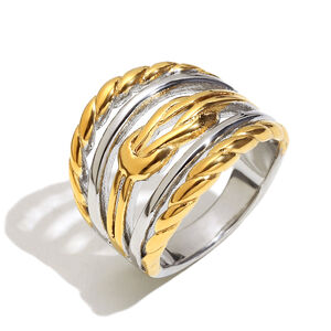1 Piece Simple Series Casual Mixed Color Stainless Steel Waterproof Statement Rings h5